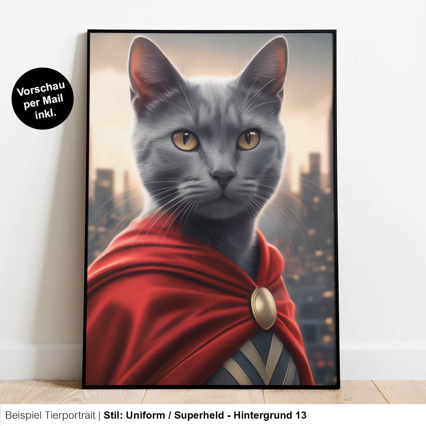 Katzenportrait Uniform Superheld