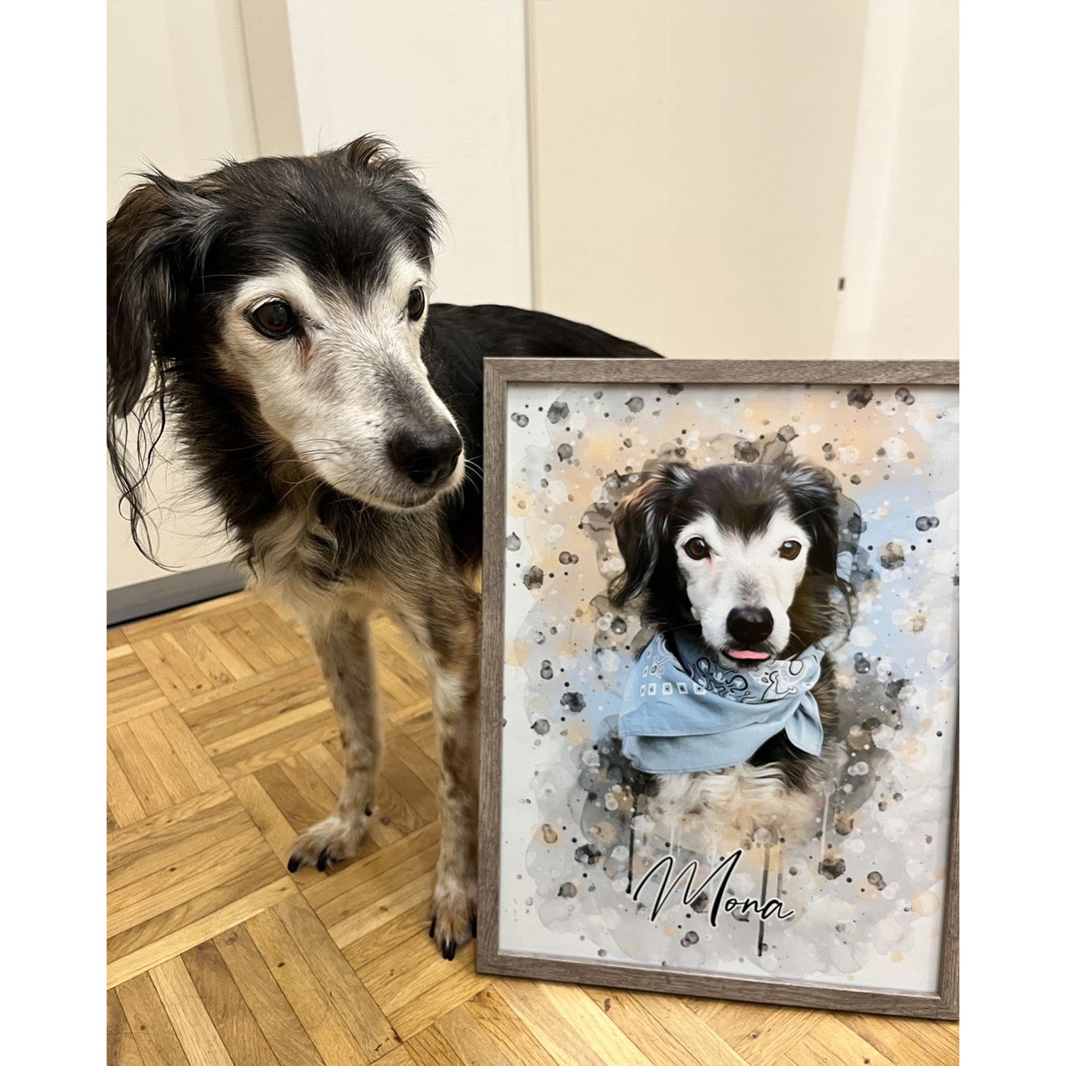 Hundeportrait Leinwand personalisiert