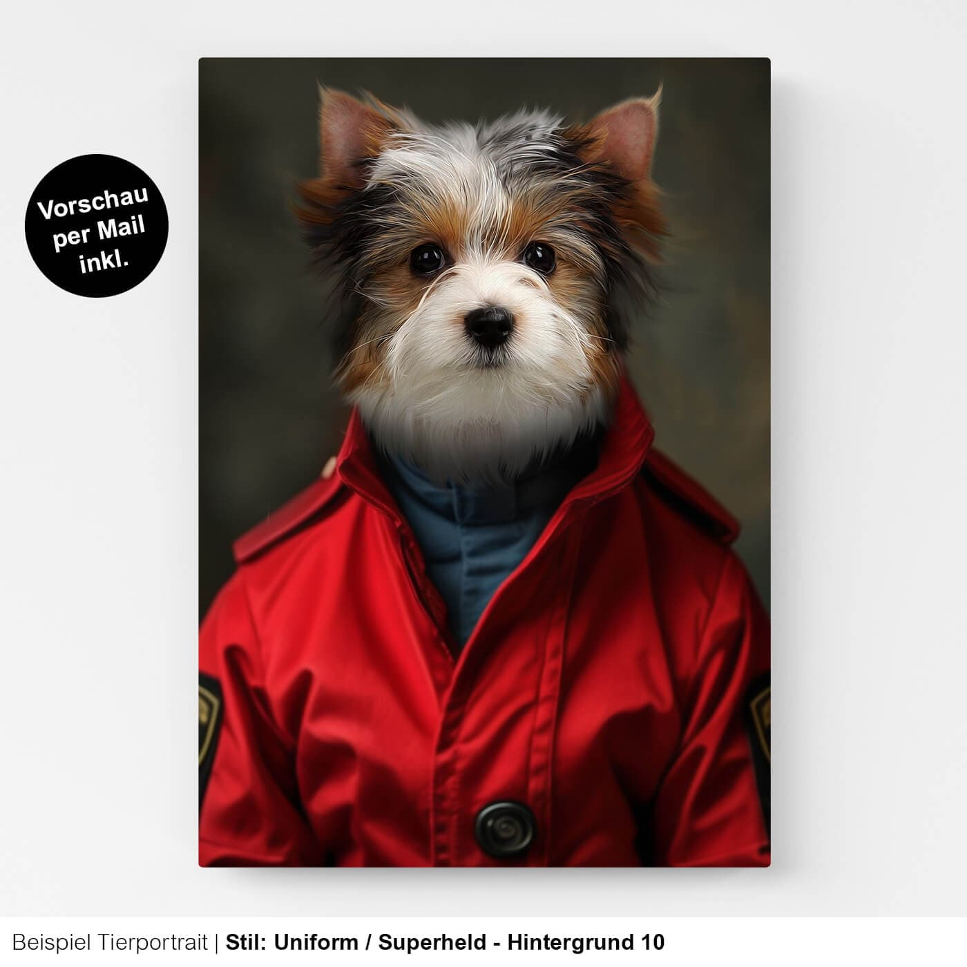 Hundeportrait Uniform Leinwand