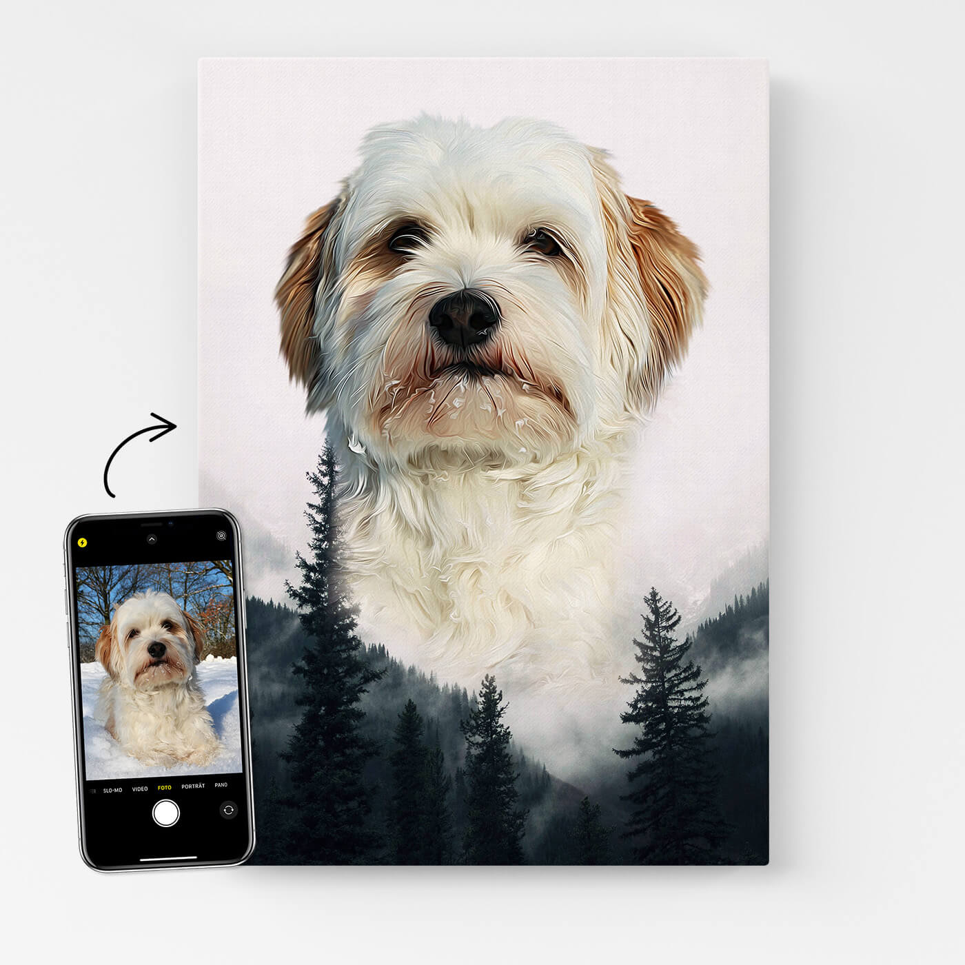 Leinwand Bild Hundeportrait Natur