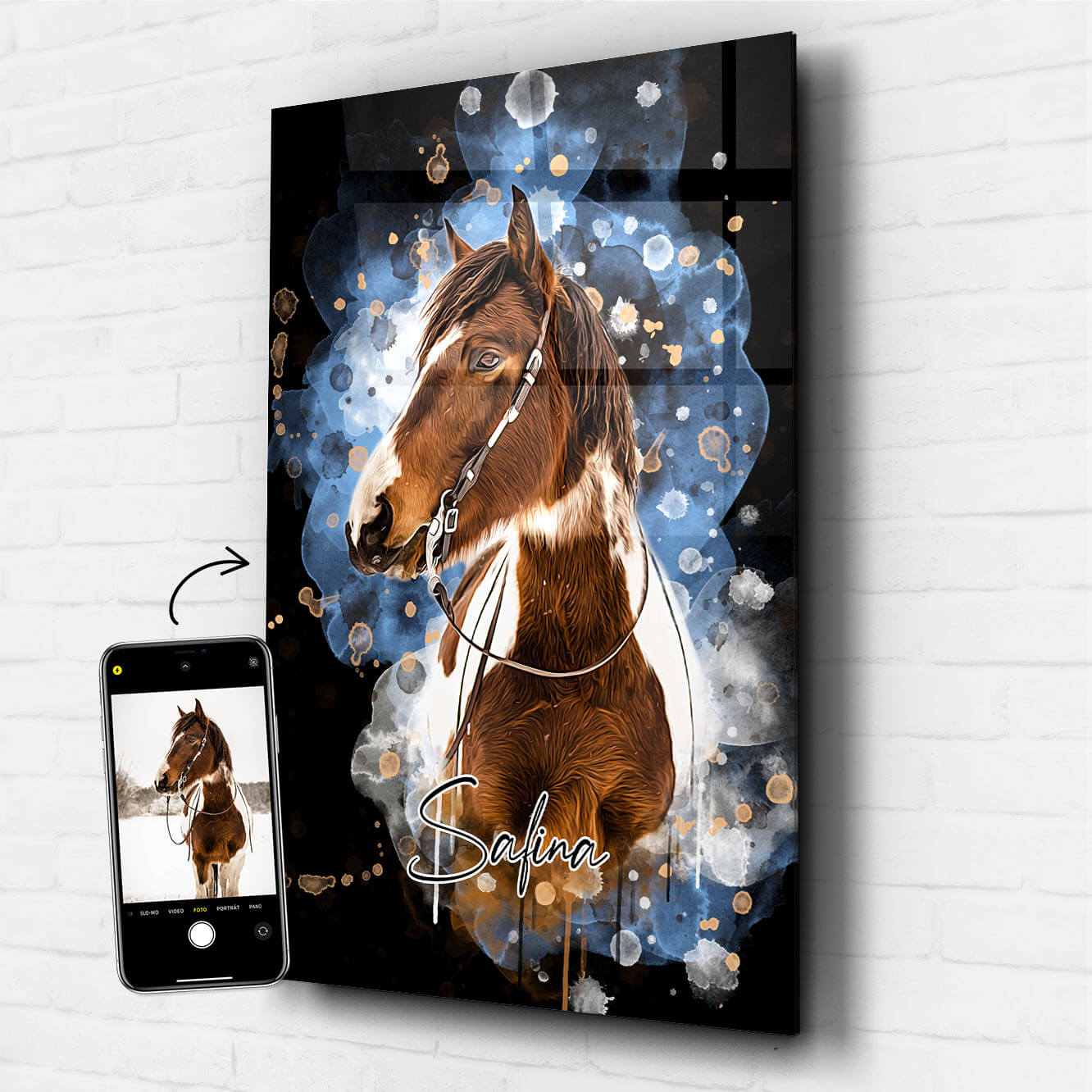 Pferdeportrait Acrylglas personalisiert