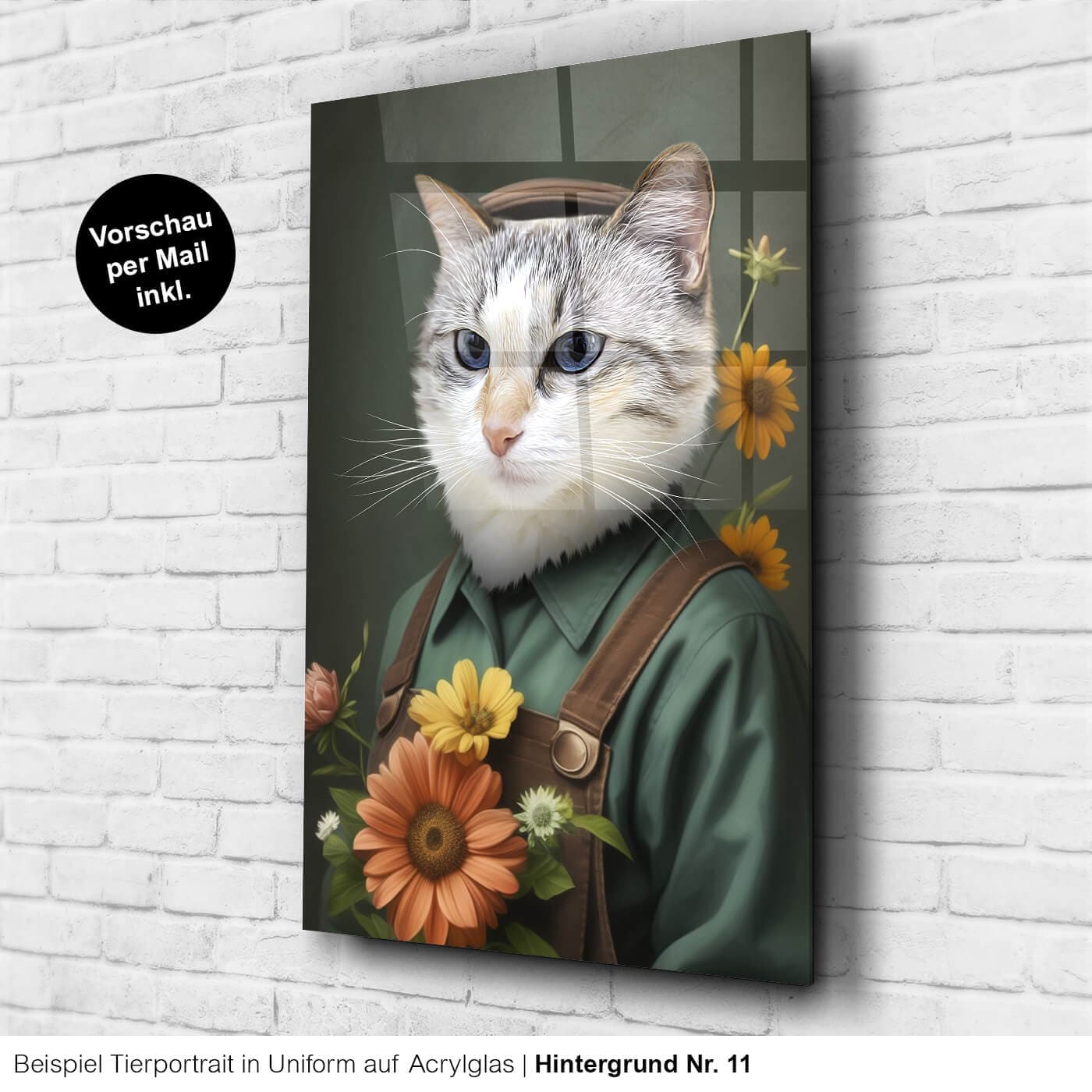 Tierportrait Katze Acrylglas Uniform