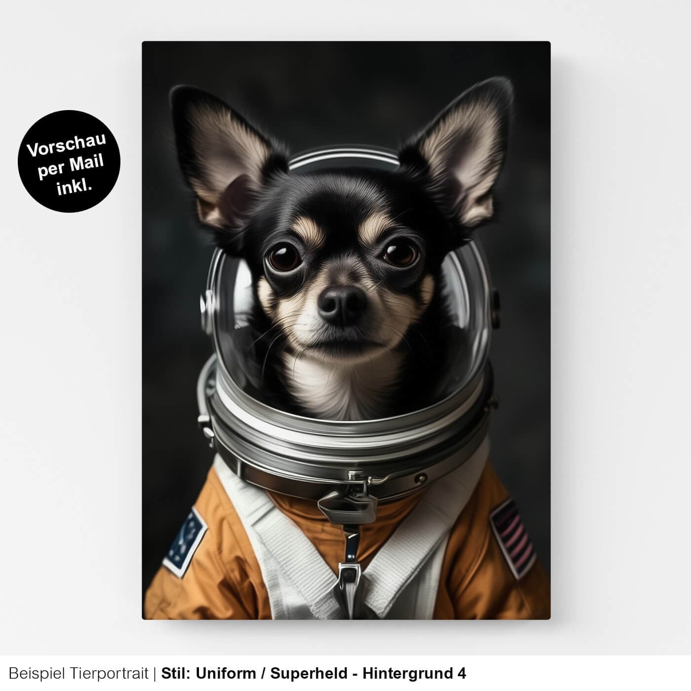 Tierportrait Leinwand Astronaut